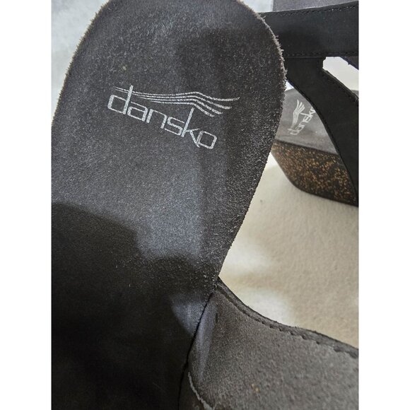 Dansko Sera Milled Nubuck Black Open Toe Ankle Strap Sandals Size 8.5 - Picture 13 of 14